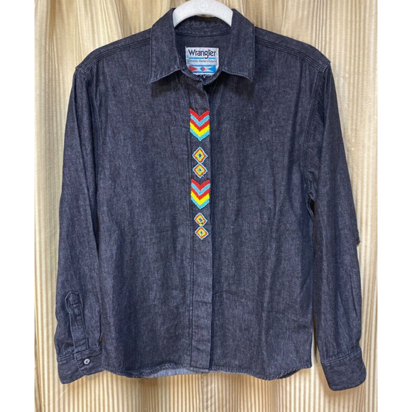 VTG Wrangler Authentic Western Apparel Womens S/M Long Sleeve with Bead Work - Picture 1 of 9